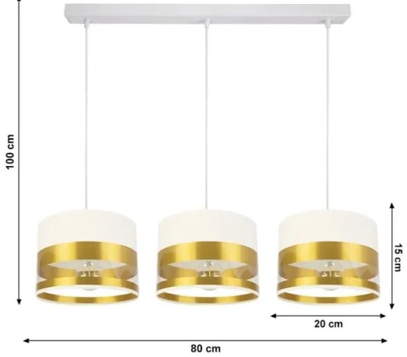 Lustră pe cablu MILO 3xE27/60W/230V aurie
