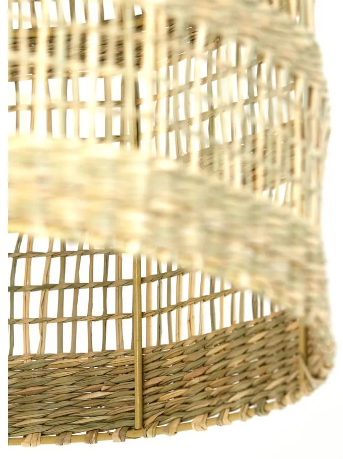 Lustră în culoare naturală cu abajur din iarbă de mare ø 38 cm Sagar – Light & Living