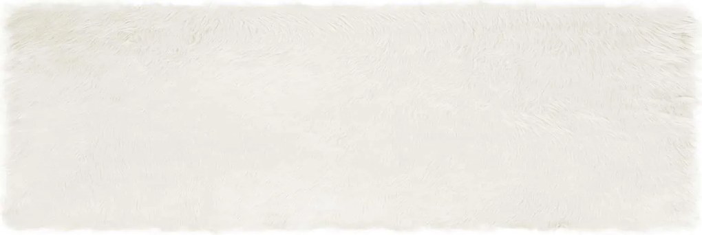 vidaXL Covor din Lână Faux Tafalla Alb 80 x 250 cm Poliester