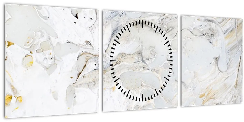 Tablou - Hârtie de ulei cu design de marmură (cu ceas) (90x30 cm)