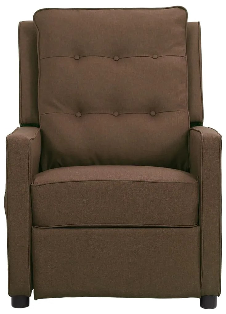 338970 vidaXL Fotoliu de masaj, maro, material textil