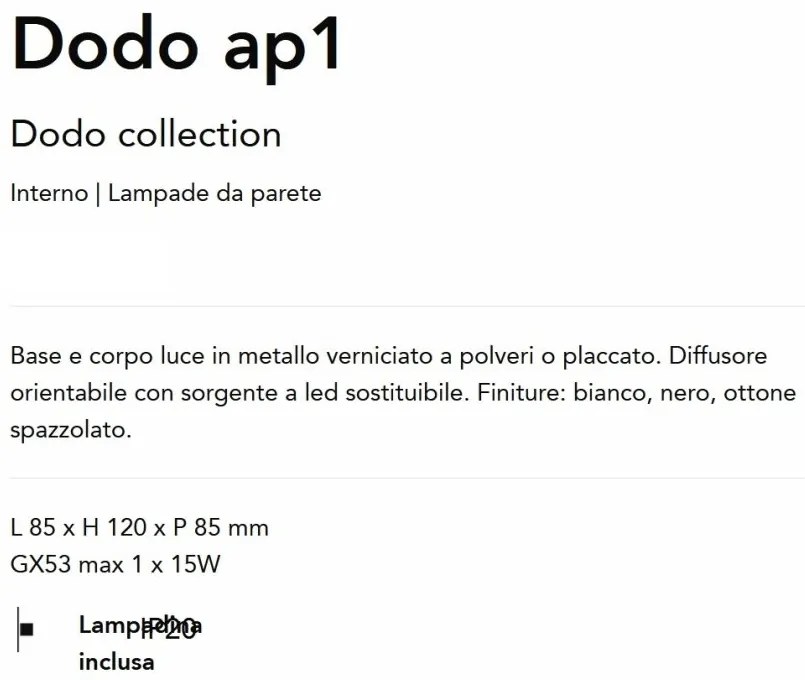 Aplica cu Spot stil modern minimalist Dodo ap1 alba