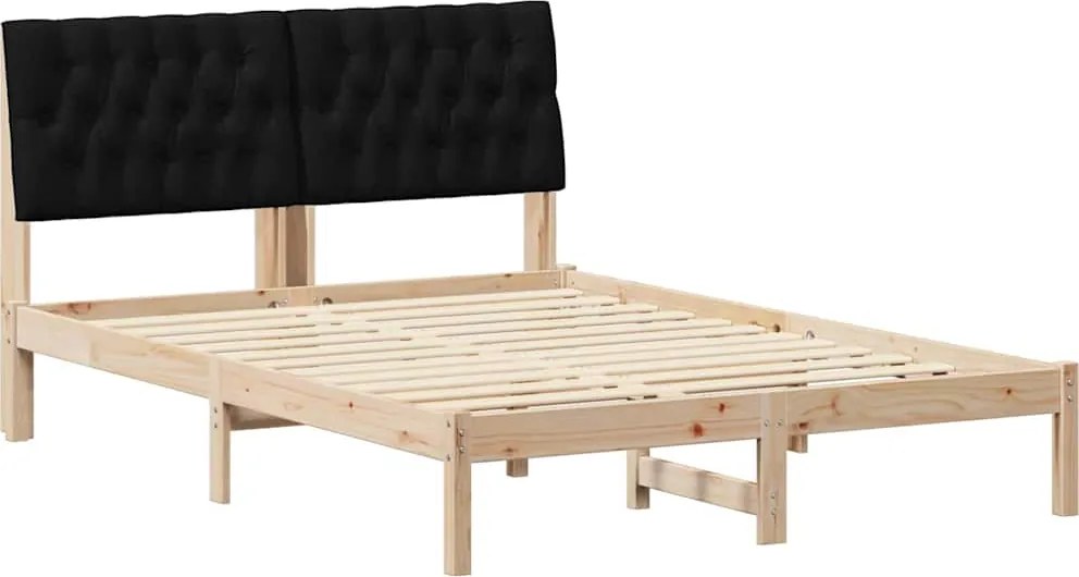 vidaXL Cadru de pat cu tăblie tapițată cu headboard Maro 150 x 200 cm