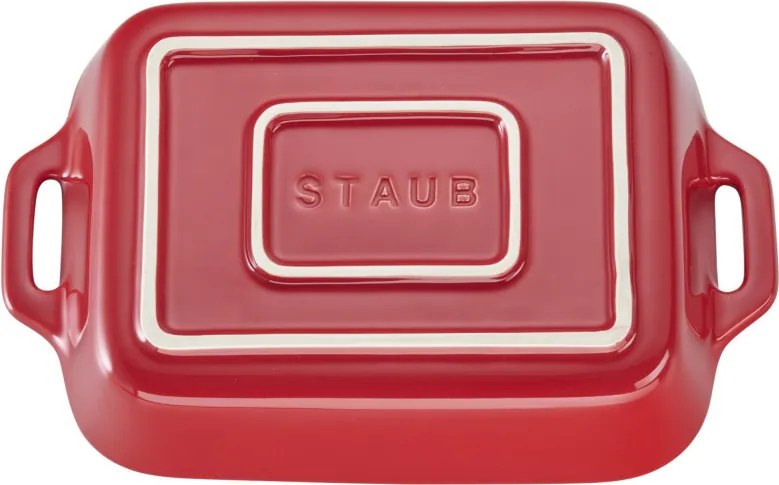 Set de 3 tavi ceramice pentru copt Staub 40508-171-0, de la -20°C pana la 300°C, Acoperire emailata, Rosu