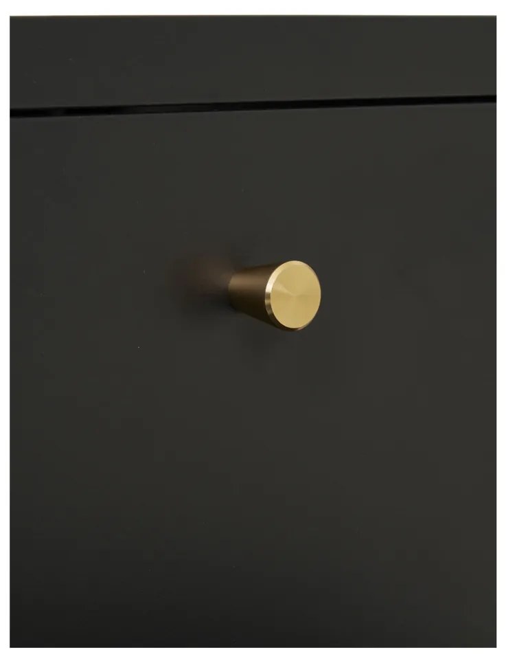 Comodă Dalby, 2 sertare, oțel, negru 40x40x59,5 cm