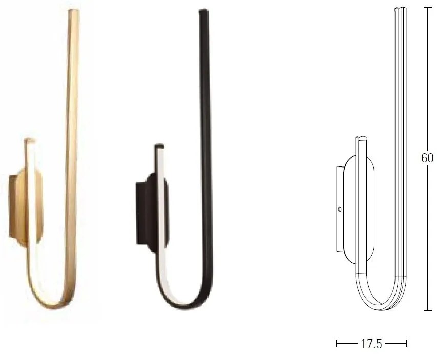 Aplica de perete LED design modern Lora auriu