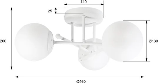 Plafonieră aplicată MALENA 3xE14/5W/230V albă