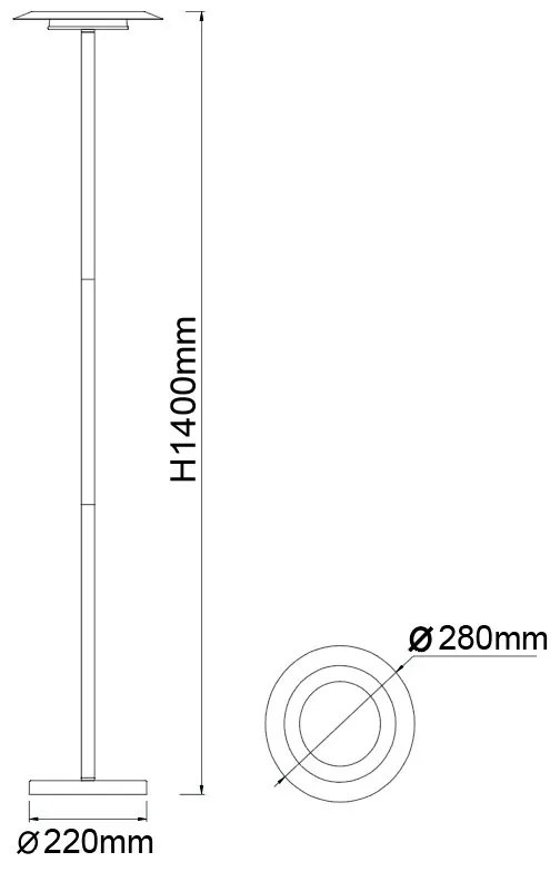 Lampadar, Lampa de podea LED design tehnic Tina MA-9005