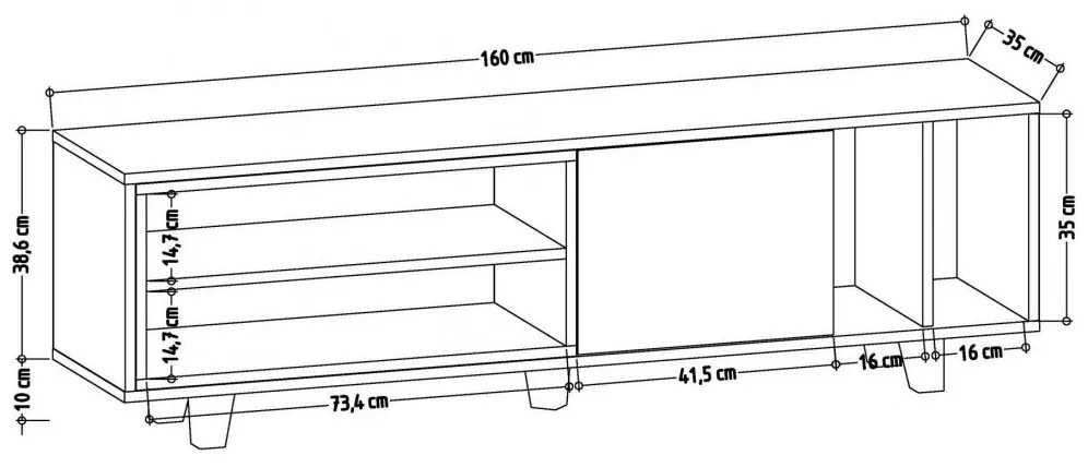 Comoda TV Rosmar - Oak, Antracit