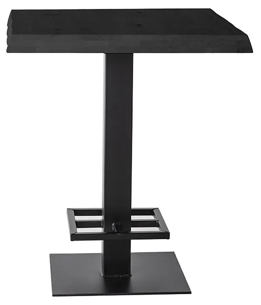 Masa de bar patrata din lemn de stejar 80x80x94 cm neagra