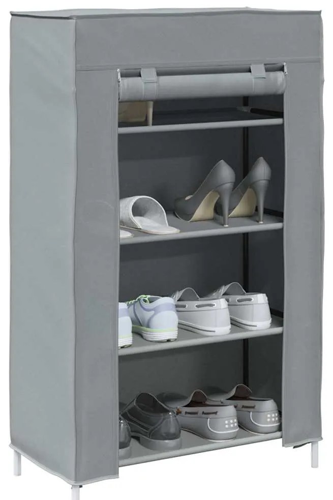 vidaXL Dulap pantofi gri 60,5x30x97 cm țesătură nețesă