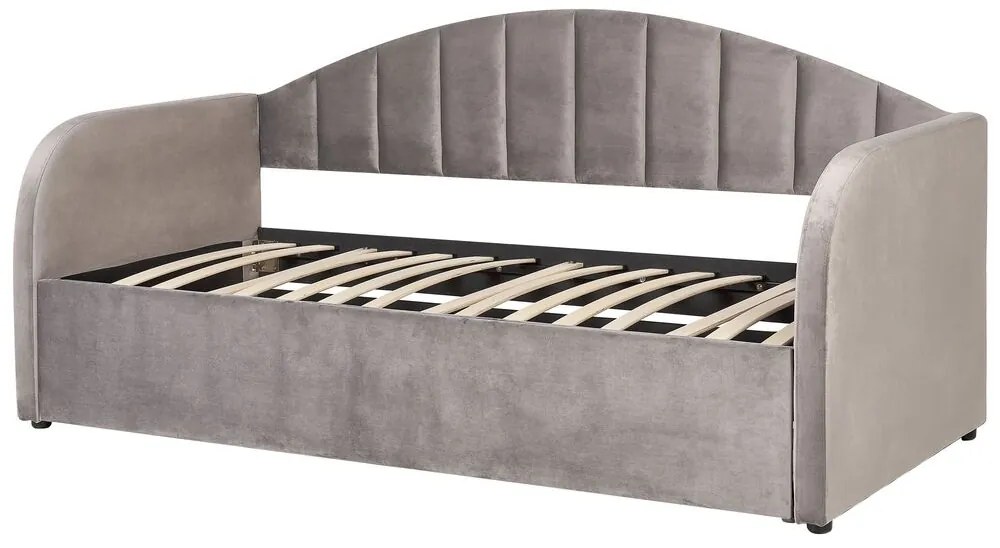 Pat de o persoană 200 x 90 cm Eithan (gri) (cu somieră). 1078828