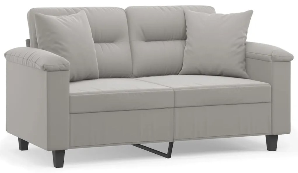 3153264 vidaXL Canapea cu 2 locuri, perne&pernuțe gri taupe 120 cm microfibră