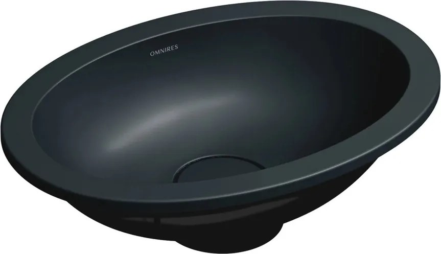 Lavoar sub blat Omnires Shell M+ finisaj negru lava mat 45 cm