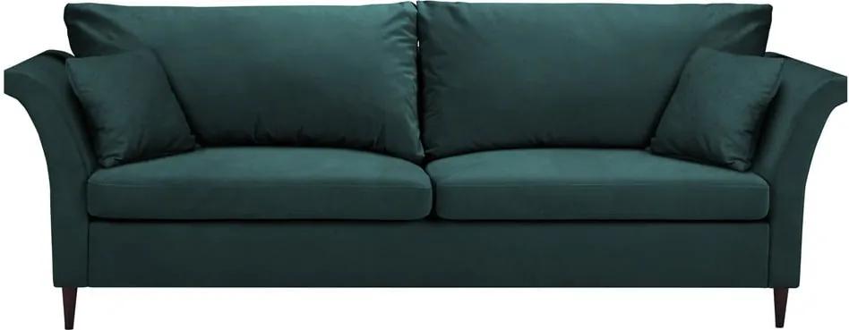 Canapea extensibilă cu 3 locuri și spațiu pentru depozitare Mazzini Sofas Pivoine, verde albastru