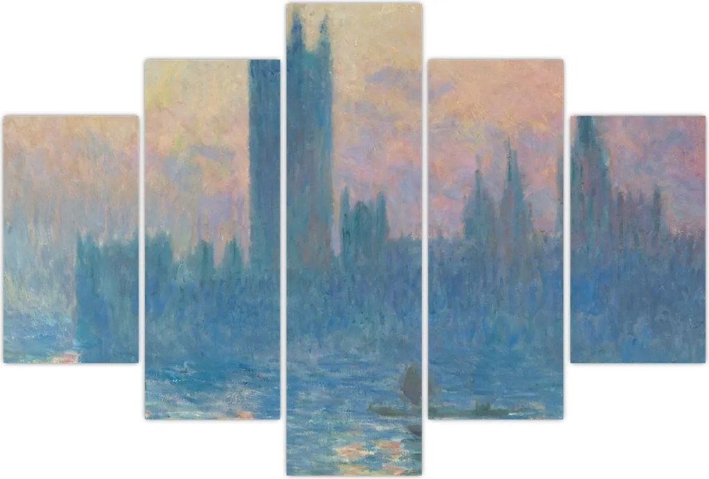 Tablou - Claude Monet, The Houses of Parliament, Sunset, reproducere (150x105 cm)