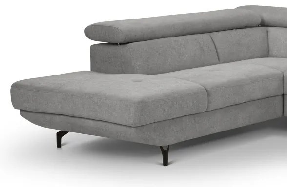 Canapea colțar extensibilă cu spațiu depozitare BRESCIA stânga gri