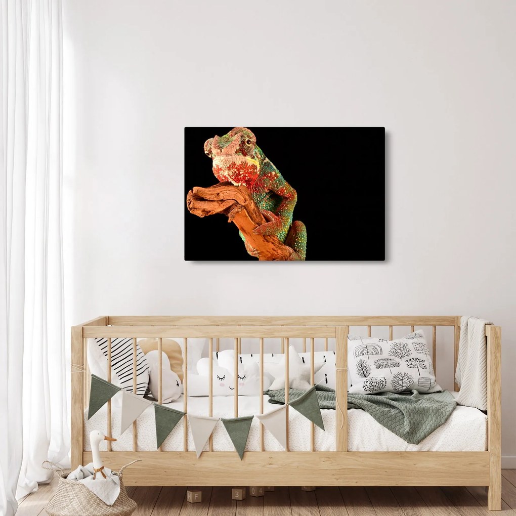 Tablou cu cameleon pe creangă (90x60 cm)