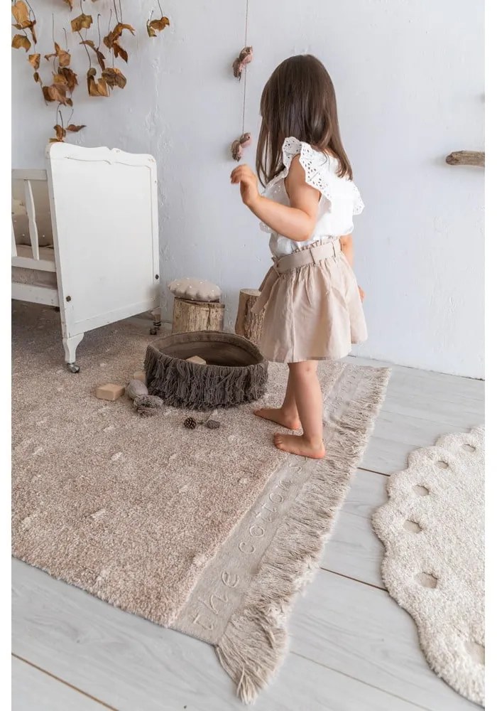 Covor bej lavabil/țesut manual din bumbac 140x200 cm Woods Symphony Linen – Lorena Canals