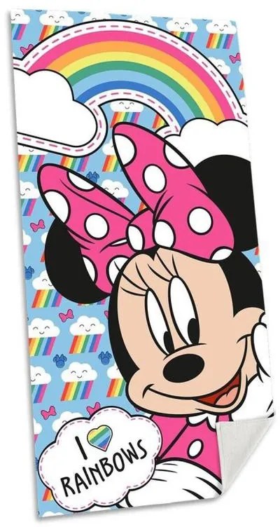 Disney Minnie Rainbows prosop de baie, prosop de plajă 70x140cm