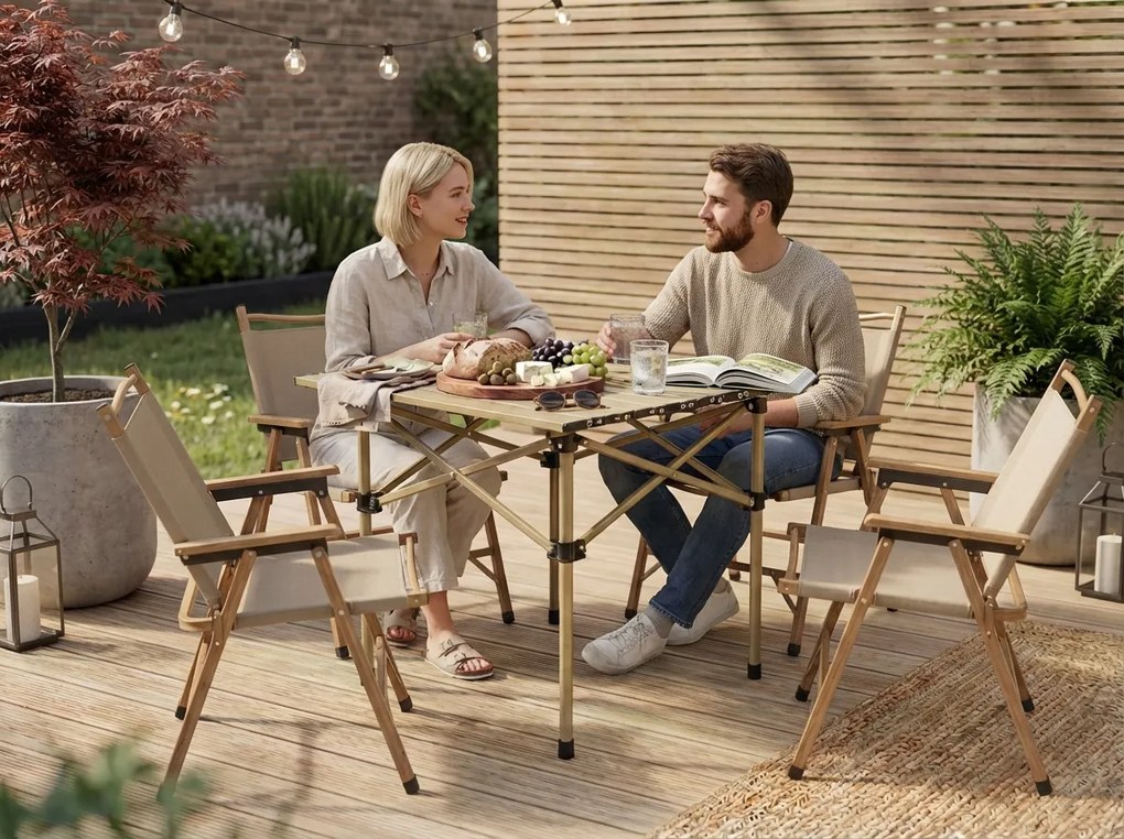 Masa pentru catering CATERFOLD 53x51 cm, bej