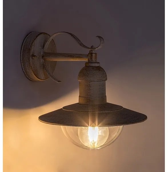 Brilagi - Aplica de perete pentru exterior MOLDE 1xE27/60W/230V IP44 alb/patină