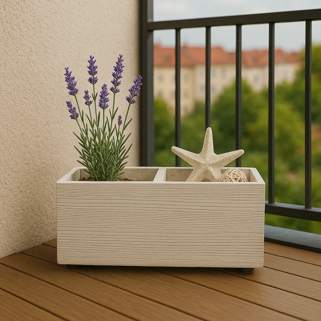 Ghiveci MADERA CASE ECO WOOD 57,7 cm, alb, S