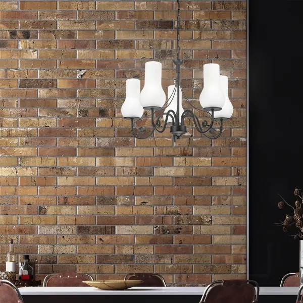 Lustră pe lanț Brilagi COTTAGE 5xE14/40W/230V negru/alb