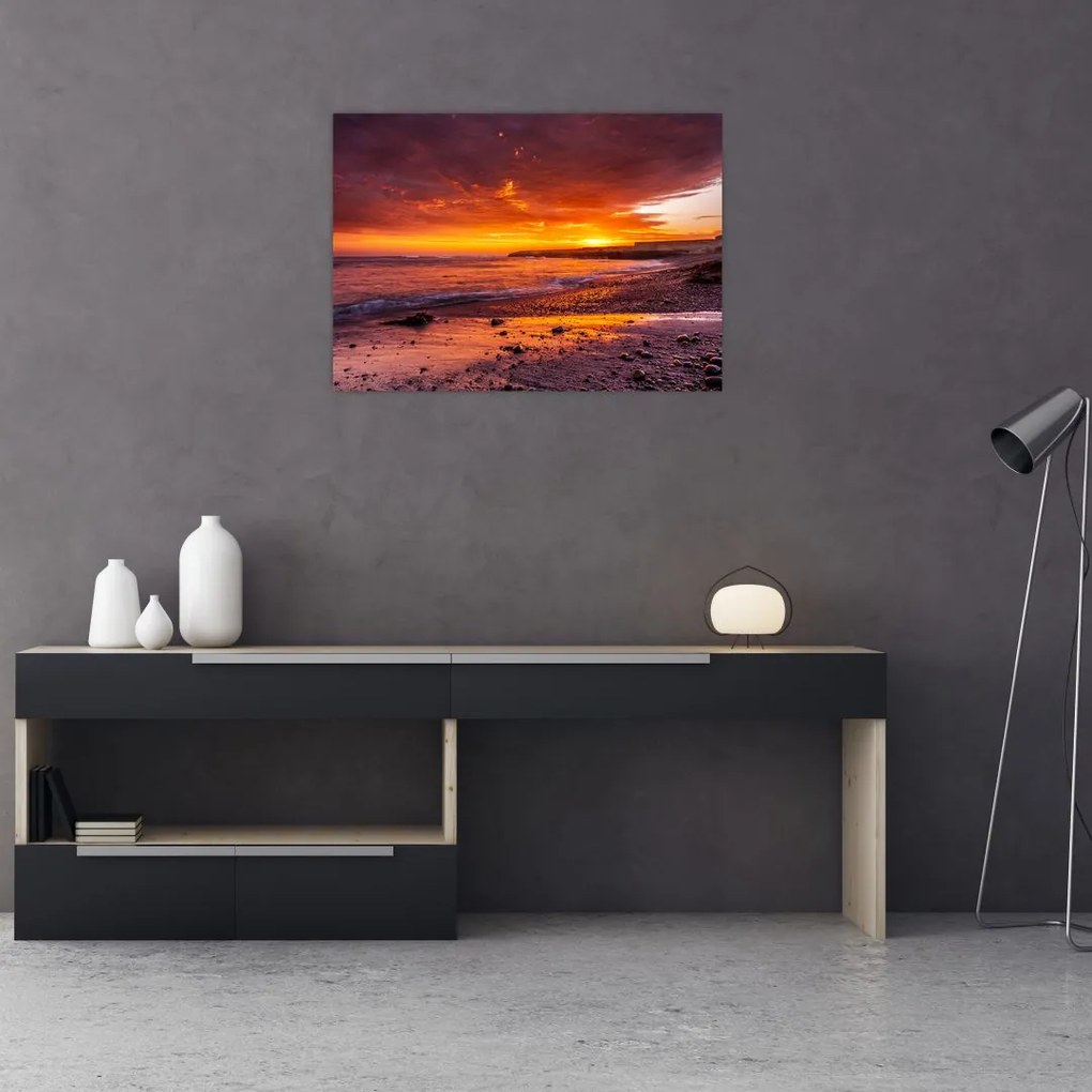Tablou cu apus de soare la mare (70x50 cm)