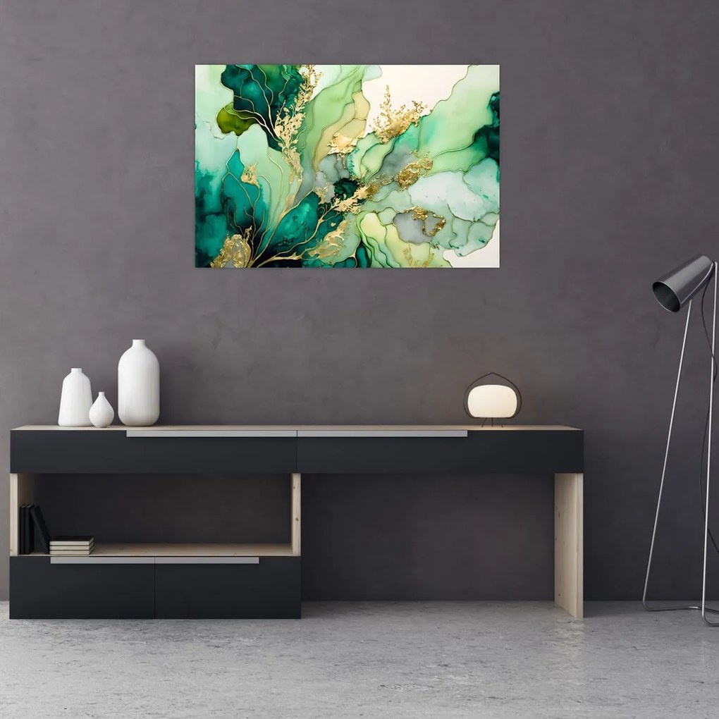 Tablou - Abstractizare verde (90x60 cm)