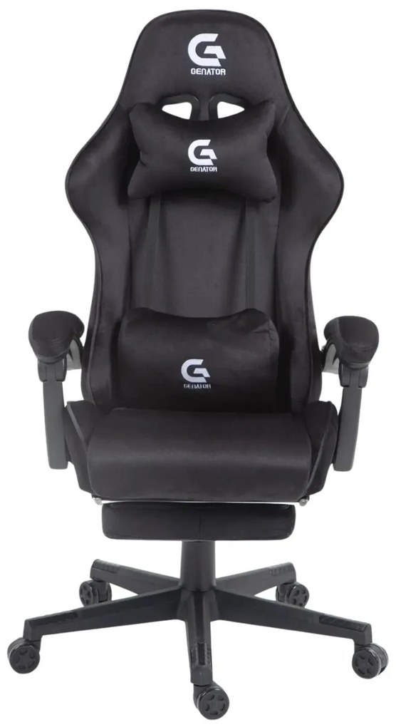 RESIGILAT- Scaun gaming, ergonomic, suport lombar cu masaj, sezut cu arcuri și spumă, spătar reglabil, tetieră, suport pentru picioare, rezistent 150 kg, material textil, Negru