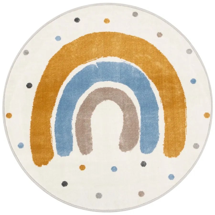 Covor pentru copii galben ocru-fildeș ø100 cm Joyful Gold – FD