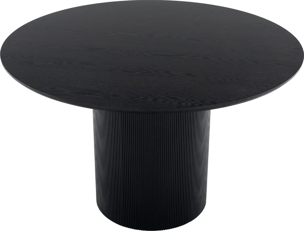 Masă de sufragerie, neagră, diametru 120 cm, MAHIR TIP 2