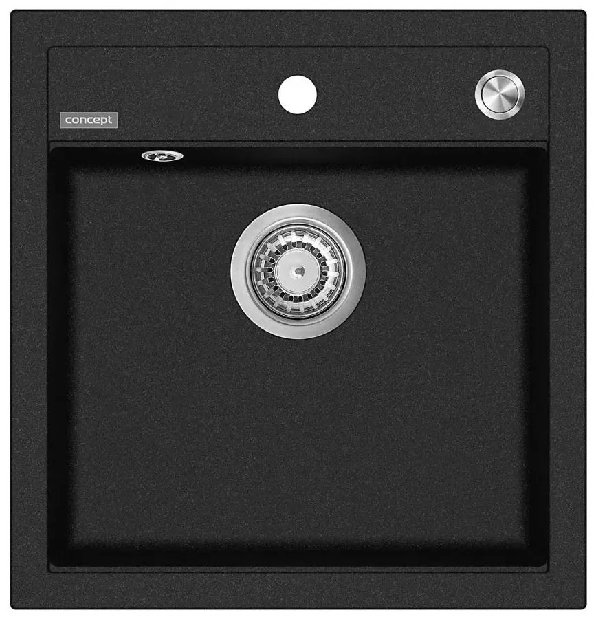 Chiuvetă de bucătărie CUBIS 49x51 cm granit/negru - Concept DG00C50BC