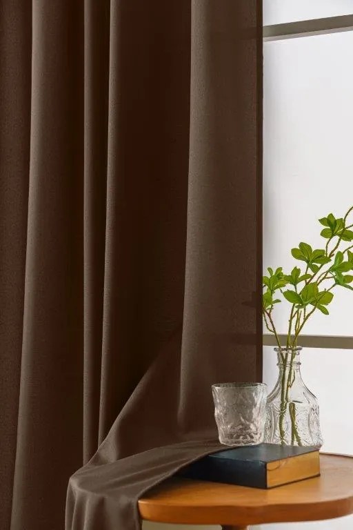 Draperie maro inchis cu rejansa OXFORD 140x250 cm