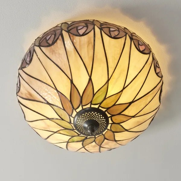 Endon 112188 - Plafonieră Tiffany HUTCHINSON, 2xE27/60W/230V, Ø 40 cm