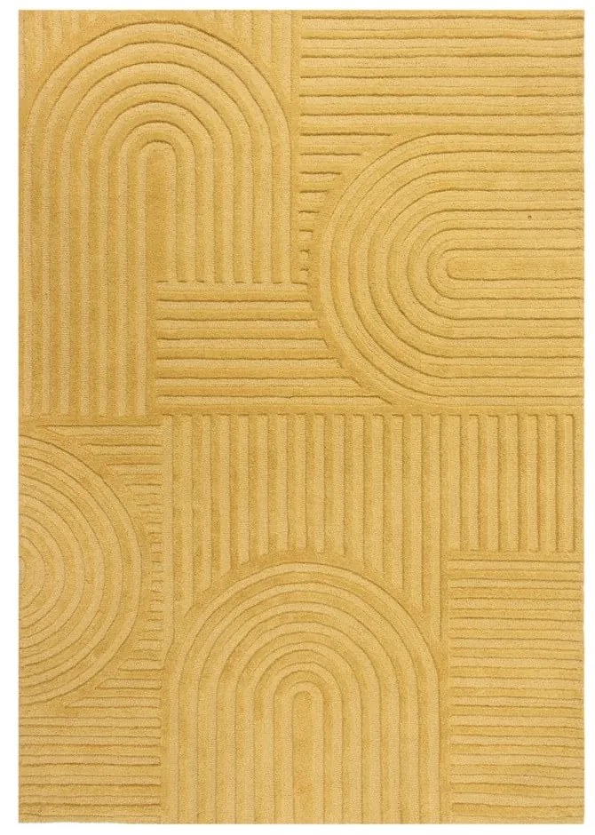 Covor din lână Flair Rugs Zen Garden 120 x 170 cm, galben