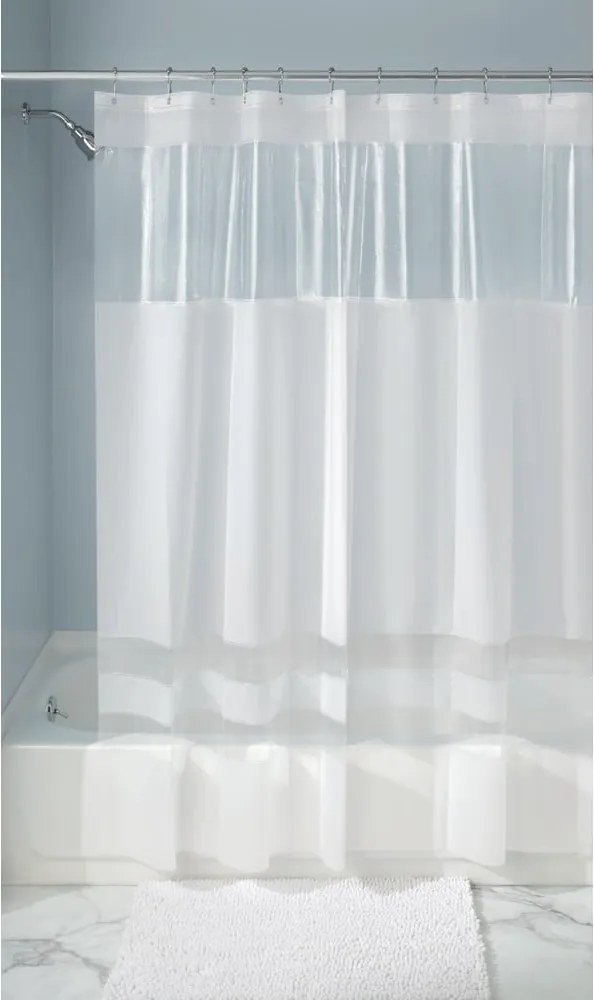 Perdea de duș iDesign Hitchcock, 200 x 180 cm, alb