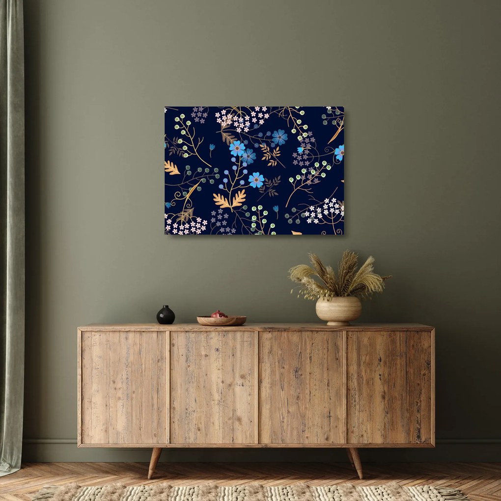 Tablou pe sticlă - Flori de toamnă (70x50 cm)