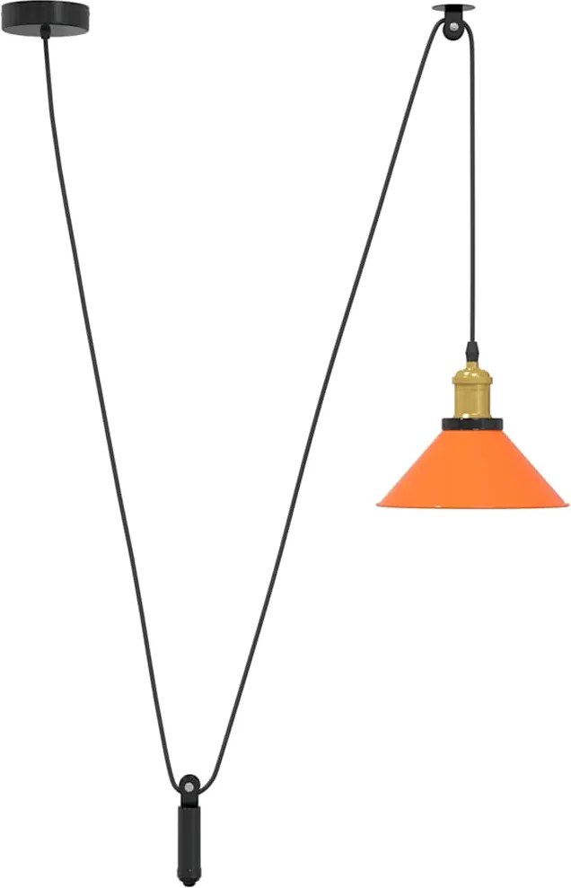 vidaXL Lampă suspendată reglabilă înălțime E27 Portocaliu lucios Metal