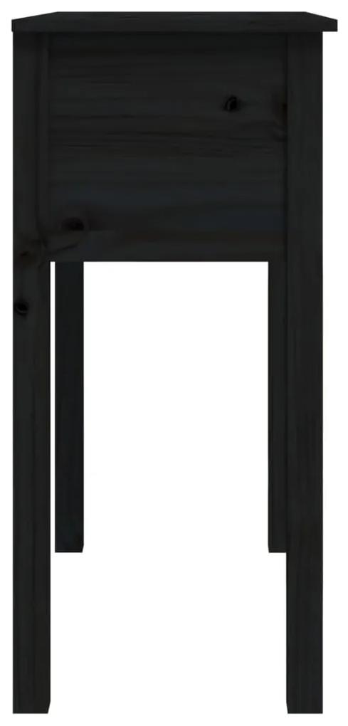 Masa consola, negru, 70x35x75 cm, lemn masiv de pin 1, Negru, 70 x 35 x 75 cm