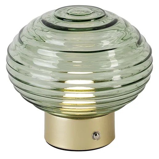 Lampa de masa din alama cu sticla verde reincarcabila - Lexie