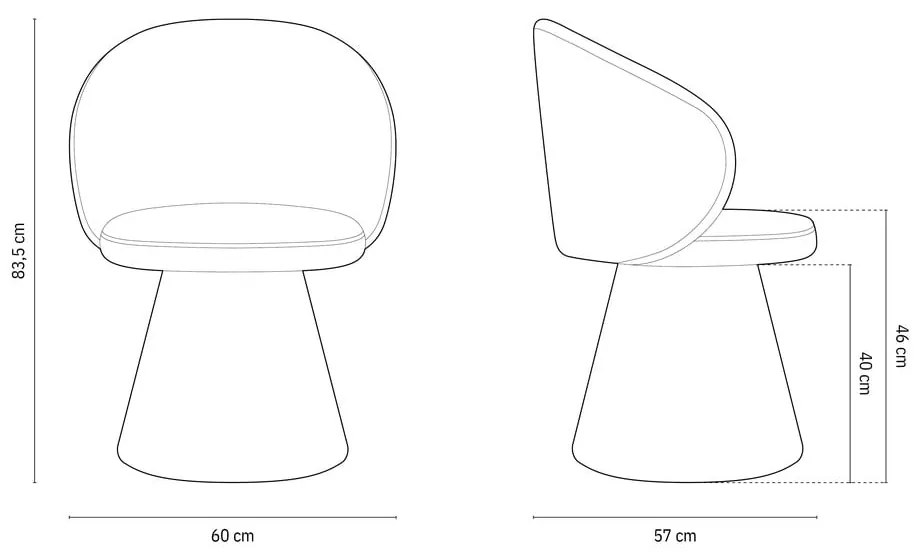 Fotoliu gri închis cu tapițerie din catifea Inez – Micadoni