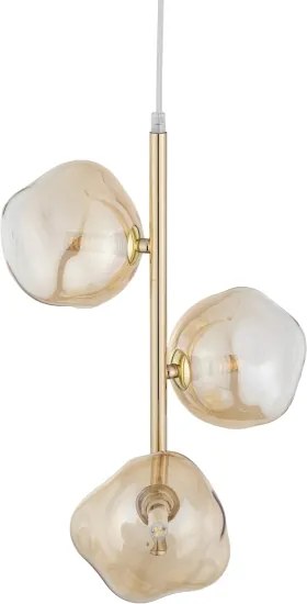 Brilagi - Lustru suspendat pe sârmă VULCANO 3xG9/8W/230V auriu/bej fumuriu
