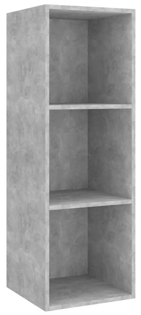 Dulap TV montat pe perete, gri beton, 37x37x107 cm, PAL 1, Gri beton, 37 x 37 x 107 cm