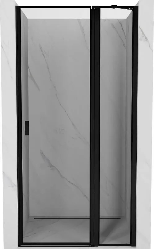 Mexen Mist ușă de duș batantă dreaptă 90 cm, ramă neagră, negru - 8A4-090-000-70-70-P