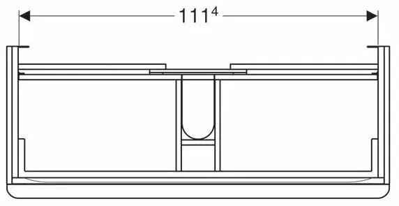 Dulap baza pentru lavoar suspendat Geberit Smyle Square nuc 2 sertare 119 cm