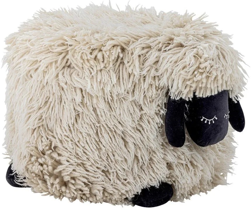 Fotoliu puf pentru copii crem cu tapițerie din lână Dolly – Bloomingville Mini