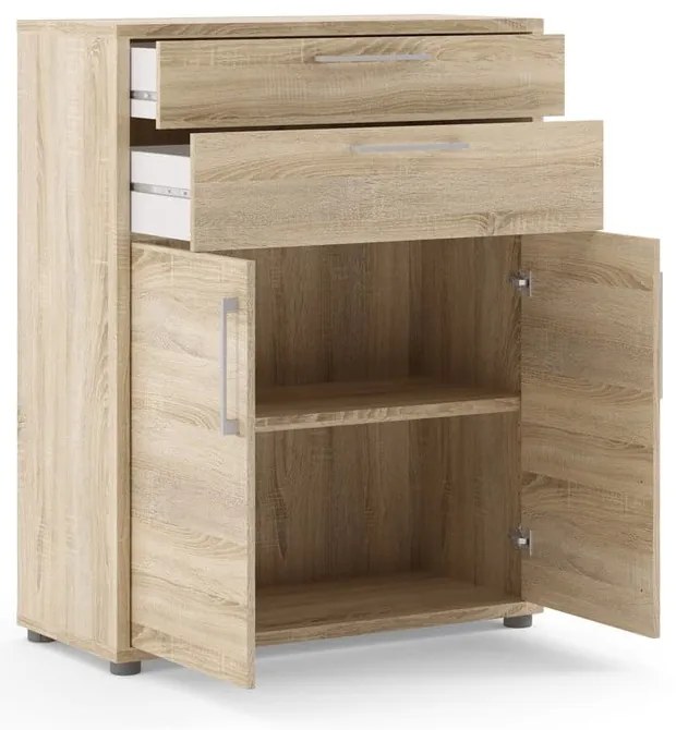 Bibliotecă modulară cu aspect de lemn de stejar 89x113 cm Prima – Tvilum