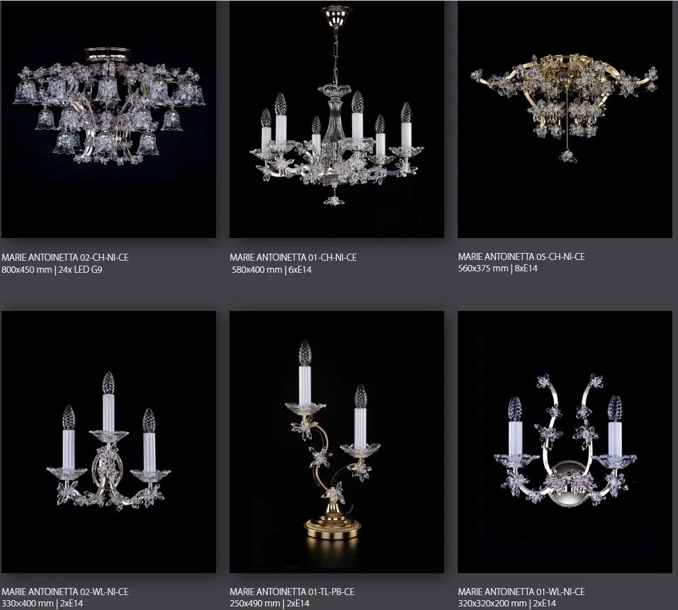 Candelabru Cristal Bohemia Exclusive 6 brate MARIE ANTOINETTA 01-CH